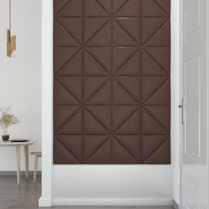 Wandpanelen 0,54 M² Kunstleer Bruin 30 x 30 cm Driehoekig