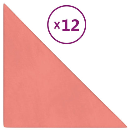 Wandpanelen 0,54 M² Fluweel Roze 30 x 30 cm Driehoekig
