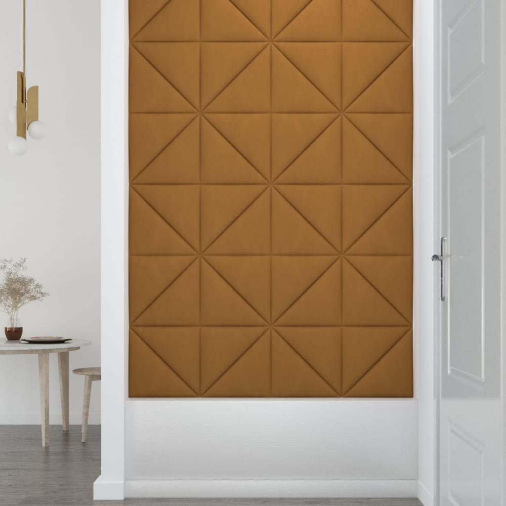 Wandpanelen 0,54 M² Fluweel Bruin 30 x 30 cm Driehoekig