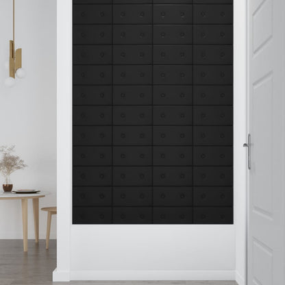 Wandpanelen 0,54 M² Kunstleer 30 x 15 cm Zwart