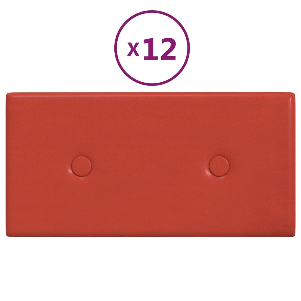 Wandpanelen 0,54 M² Kunstleer 30 x 15 cm Rood