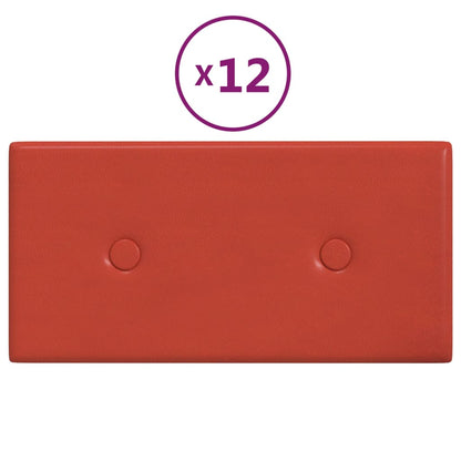 Wandpanelen 0,54 M² Kunstleer 30 x 15 cm Rood