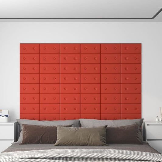 Wandpanelen 0,54 M² Kunstleer 30 x 15 cm Rood