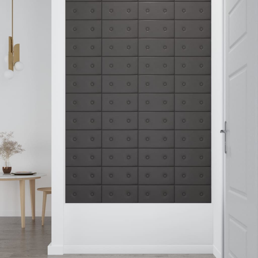 Wandpanelen 0,54 M² Kunstleer 30 x 15 cm Grijs