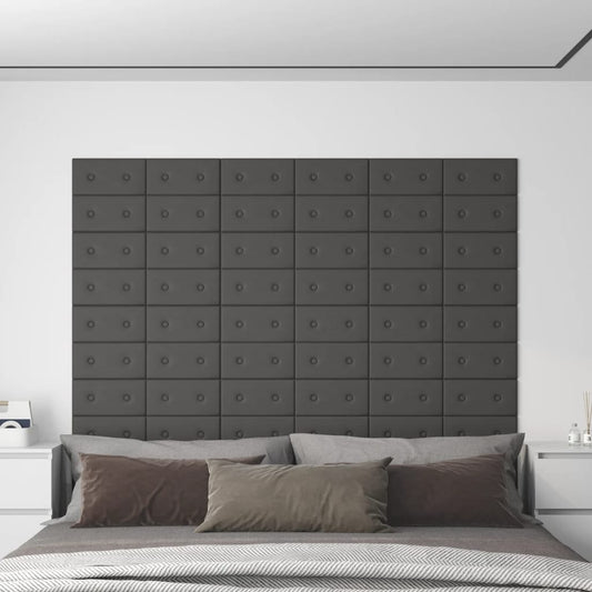 Wandpanelen 0,54 M² Kunstleer 30 x 15 cm Grijs