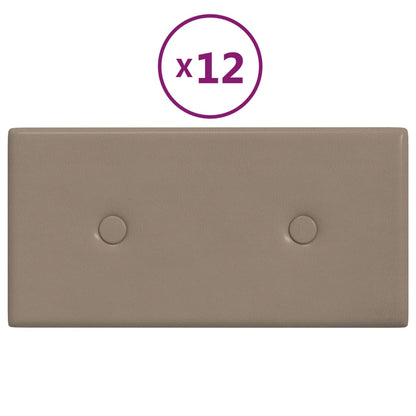 Wandpanelen 0,54 M² Kunstleer Kleurig 30 x 15 cm Cappuccino