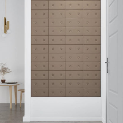 Wandpanelen 0,54 M² Kunstleer Kleurig 30 x 15 cm Cappuccino