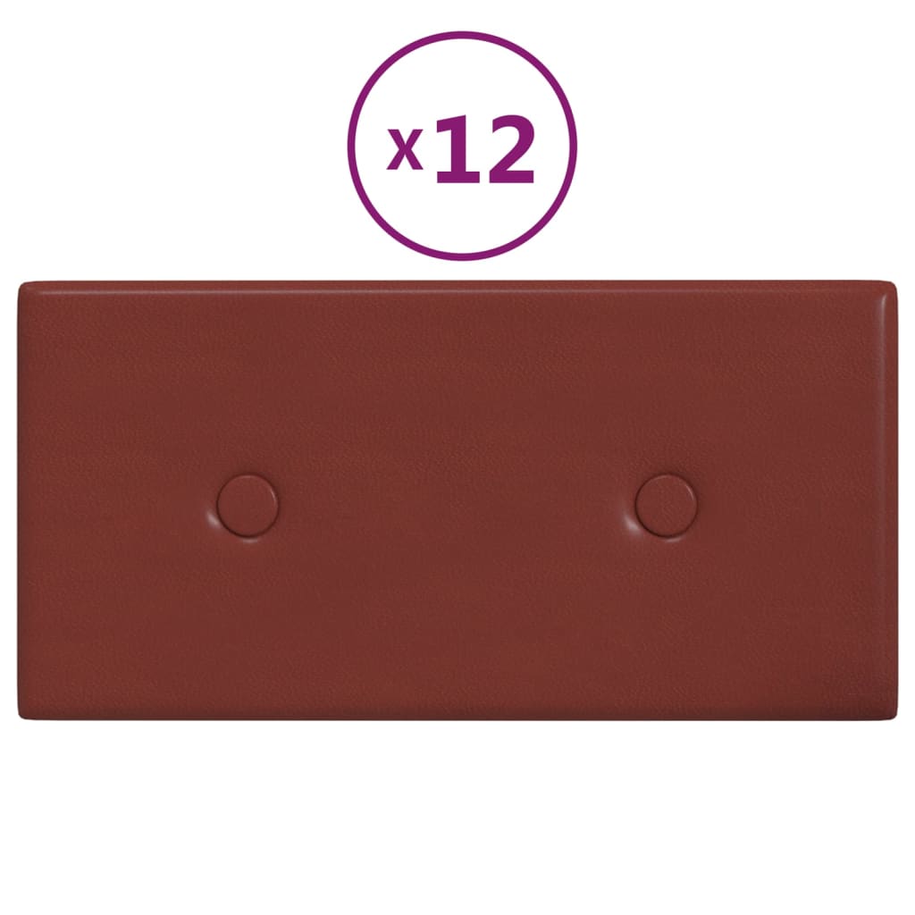 Wandpanelen 0,54 M² Kunstleer 30 x 15 cm Wijnrood