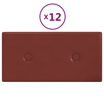 Wandpanelen 0,54 M² Kunstleer 30 x 15 cm Wijnrood