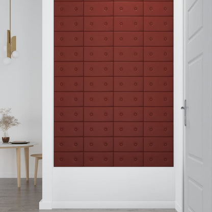 Wandpanelen 0,54 M² Kunstleer 30 x 15 cm Wijnrood