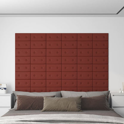 Wandpanelen 0,54 M² Kunstleer 30 x 15 cm Wijnrood