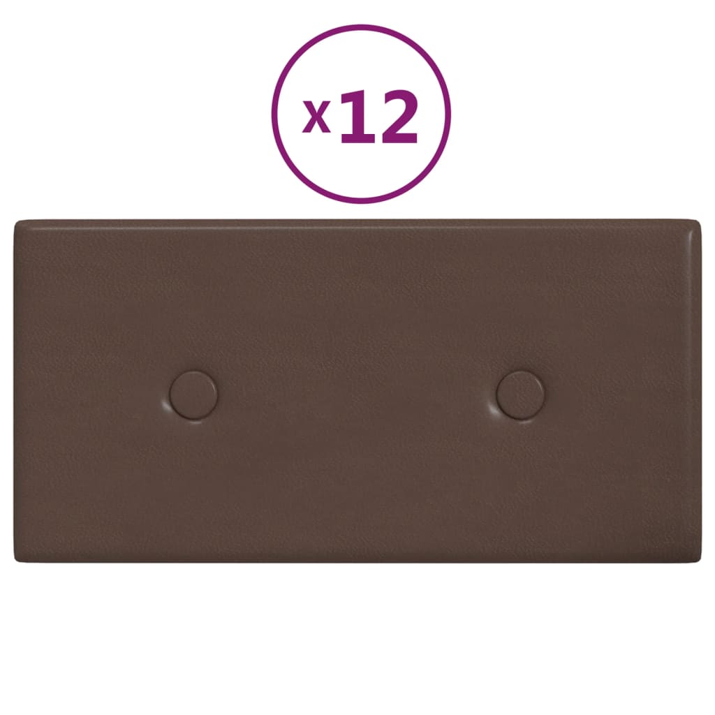 Wandpanelen 0,54 M² Kunstleer 30 x 15 cm Bruin