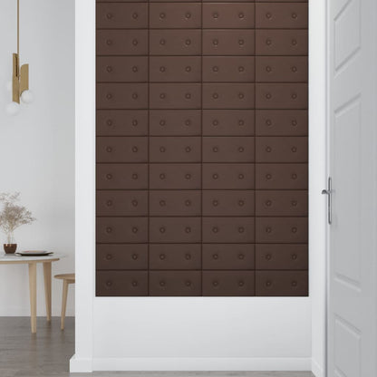 Wandpanelen 0,54 M² Kunstleer 30 x 15 cm Bruin