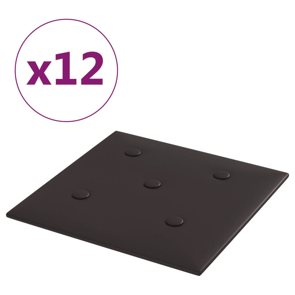 Wandpanelen 1,08 M² Kunstleer 30 x 30 cm Zwart