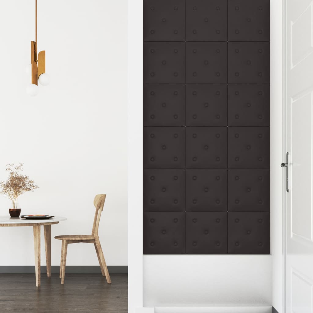 Wandpanelen 1,08 M² Kunstleer 30 x 30 cm Zwart
