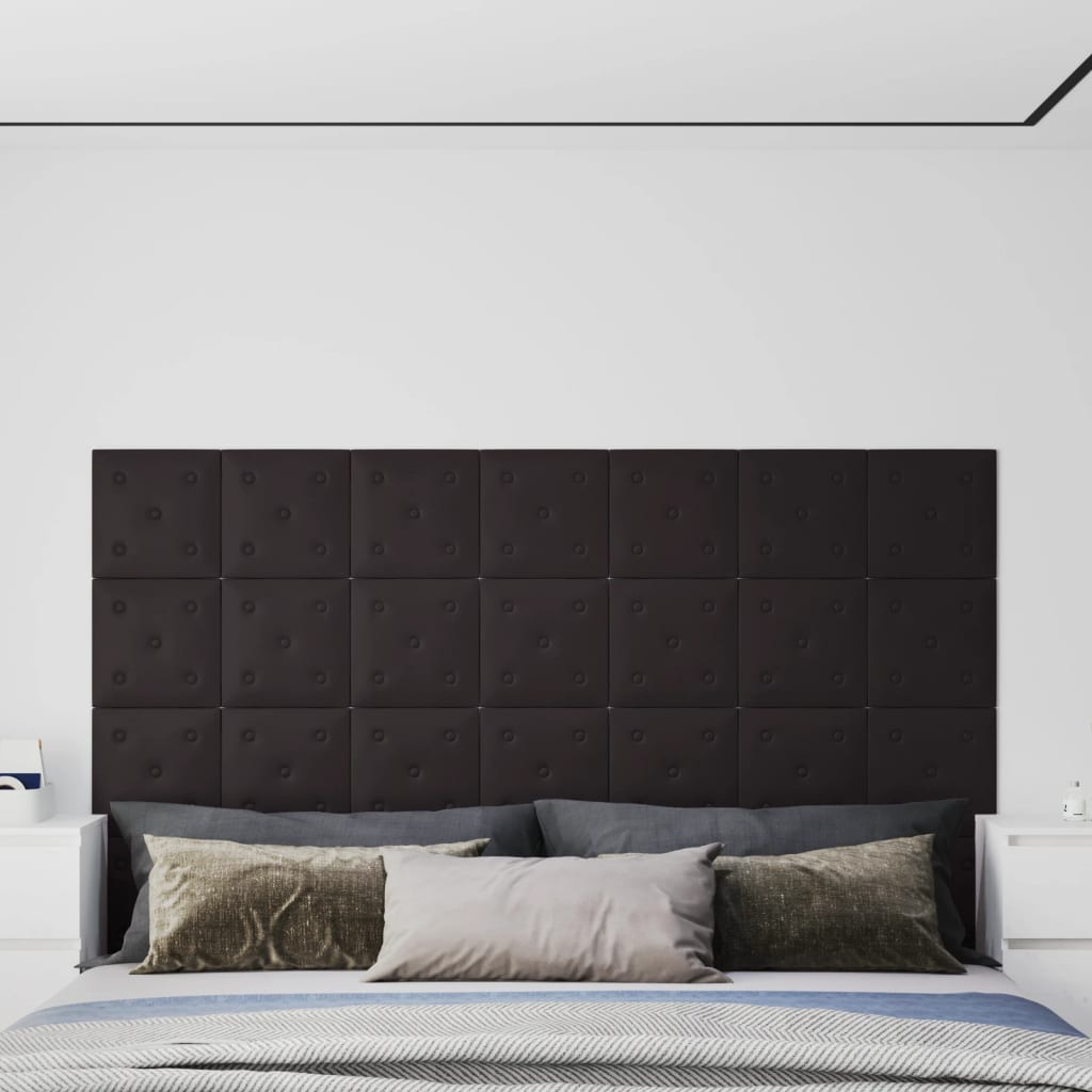 Wandpanelen 1,08 M² Kunstleer 30 x 30 cm Zwart