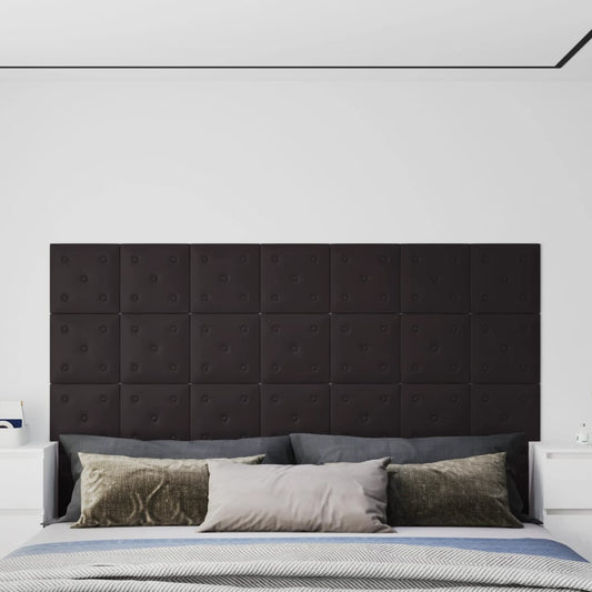 Wandpanelen 1,08 M² Kunstleer 30 x 30 cm Zwart