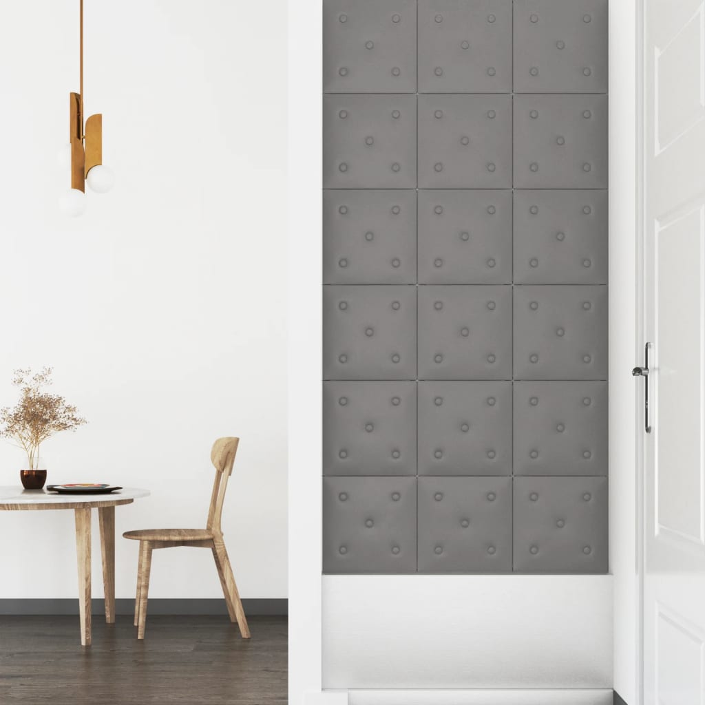 Wandpanelen 1,08 M² Kunstleer 30 x 30 cm Grijs