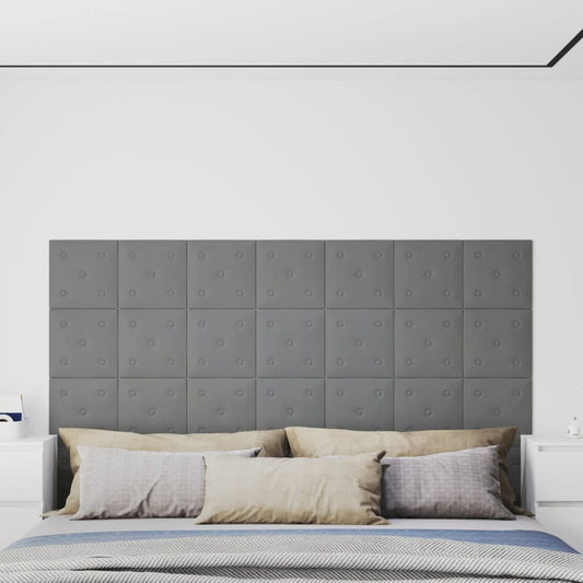 Wandpanelen 1,08 M² Kunstleer 30 x 30 cm Grijs