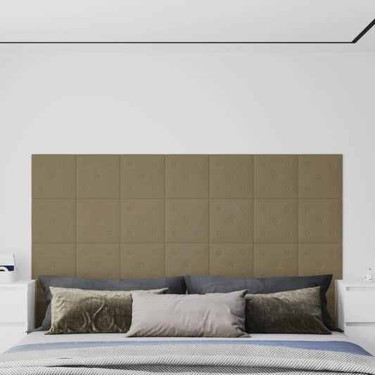 Wandpanelen 1,08 M² Kunstleer Kleurig 30 x 30 cm Cappuccino