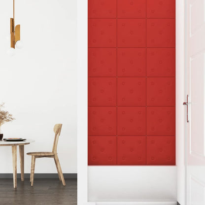 Wandpanelen 1,08 M² Kunstleer 30 x 30 cm Wijnrood