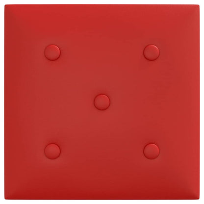 Wandpanelen 1,08 M² Kunstleer 30 x 30 cm Wijnrood