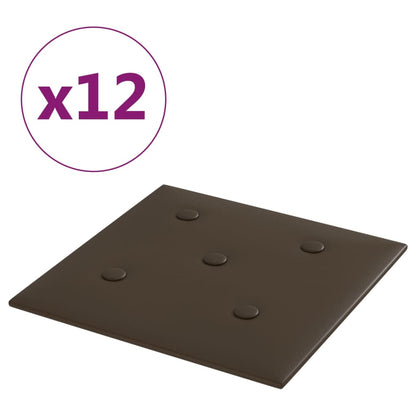 Wandpanelen 1,08 M² Kunstleer 30 x 30 cm Bruin