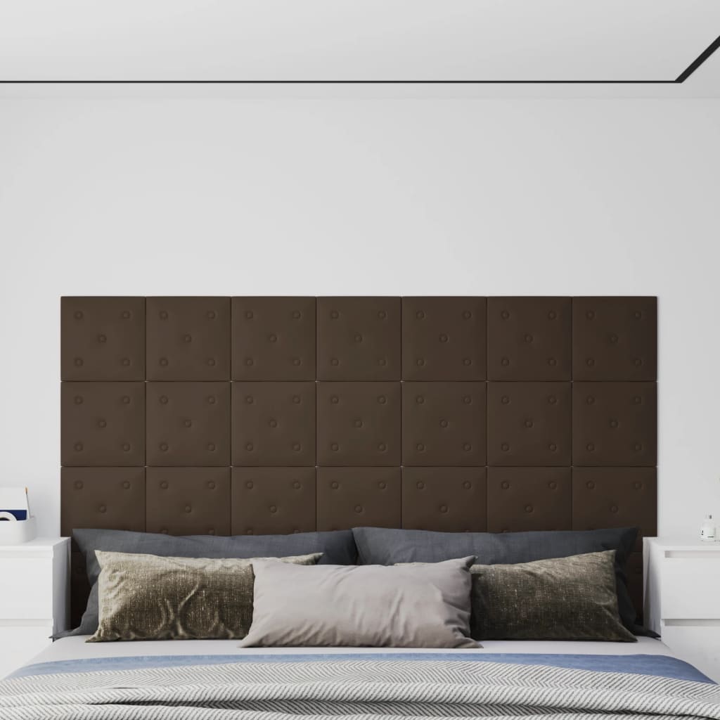 Wandpanelen 1,08 M² Kunstleer 30 x 30 cm Bruin
