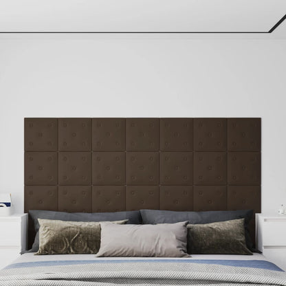 Wandpanelen 1,08 M² Kunstleer 30 x 30 cm Bruin