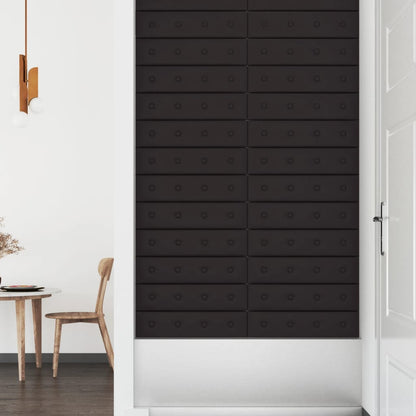 Wandpanelen 1,08 M² Kunstleer 60 x 15 cm Zwart