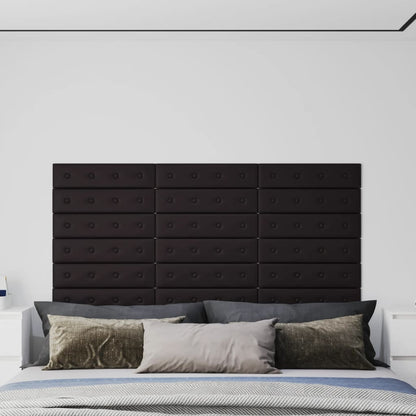 Wandpanelen 1,08 M² Kunstleer 60 x 15 cm Zwart
