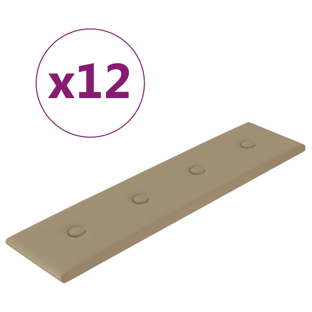 Wandpanelen 1,08 M² Kunstleer Kleurig 60 x 15 cm Cappuccino