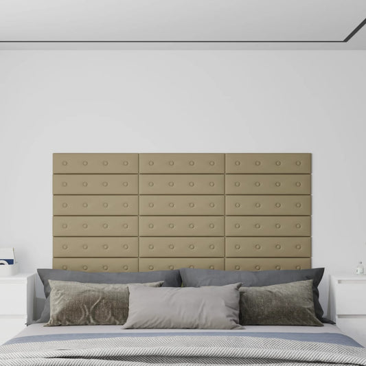 Wandpanelen 1,08 M² Kunstleer Kleurig 60 x 15 cm Cappuccino