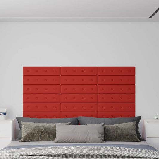 Wandpanelen 1,08 M² Kunstleer 60 x 15 cm Wijnrood