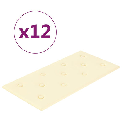 Wandpanelen 2,16 M² Kunstleer Kleurig 60 x 30 cm Crème