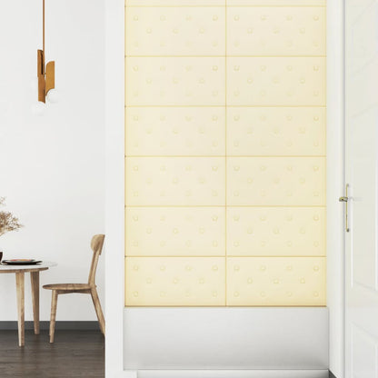 Wandpanelen 2,16 M² Kunstleer Kleurig 60 x 30 cm Crème