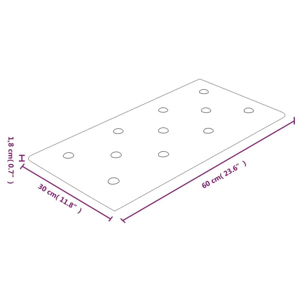 Wandpanelen 2,16 M² Kunstleer Kleurig 60 x 30 cm Crème