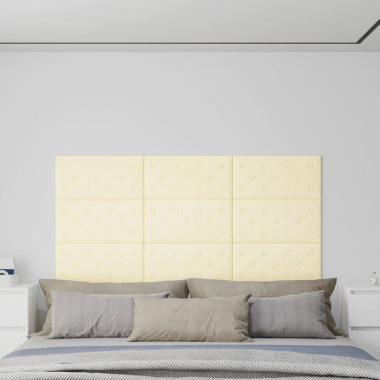 Wandpanelen 2,16 M² Kunstleer Kleurig 60 x 30 cm Crème