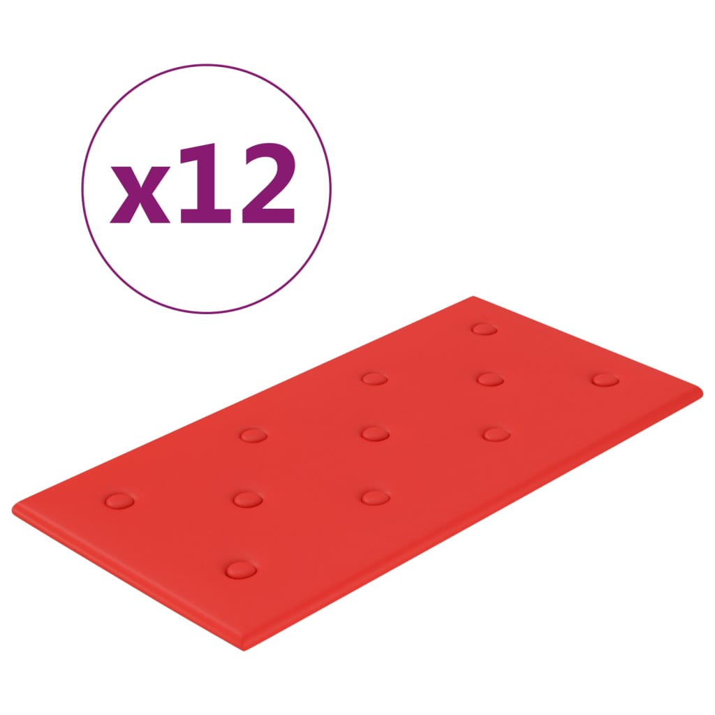 Wandpanelen 2,16 M² Kunstleer 60 x 30 cm Rood