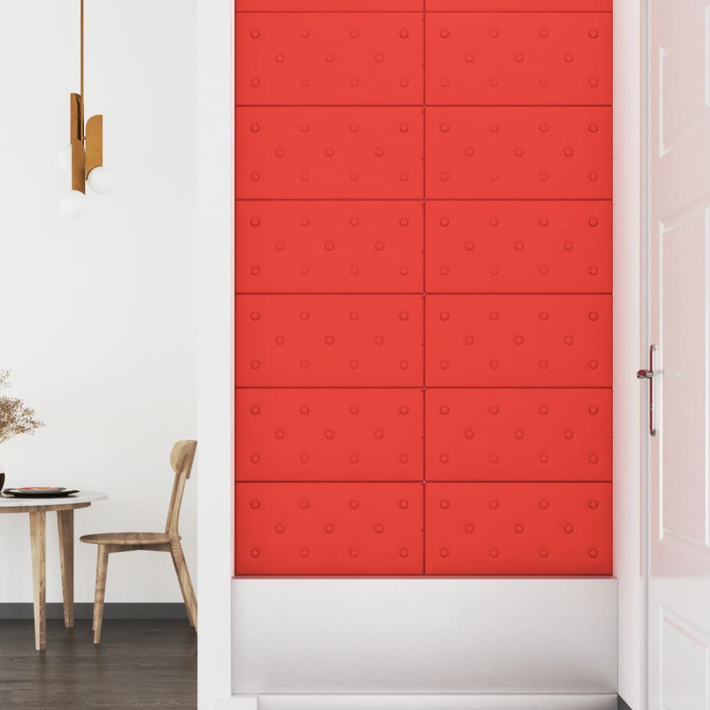 Wandpanelen 2,16 M² Kunstleer 60 x 30 cm Rood
