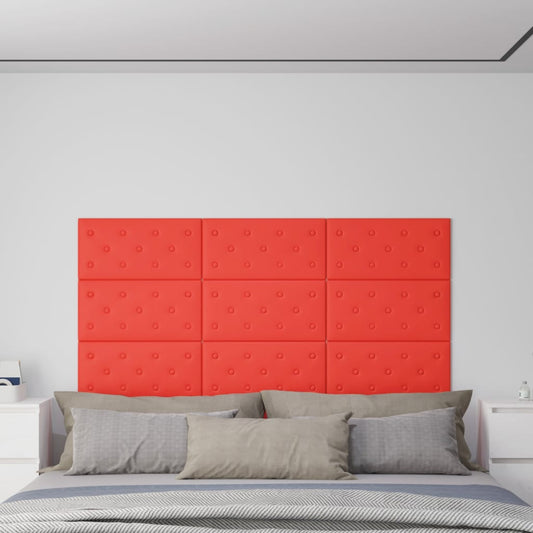 Wandpanelen 2,16 M² Kunstleer 60 x 30 cm Rood
