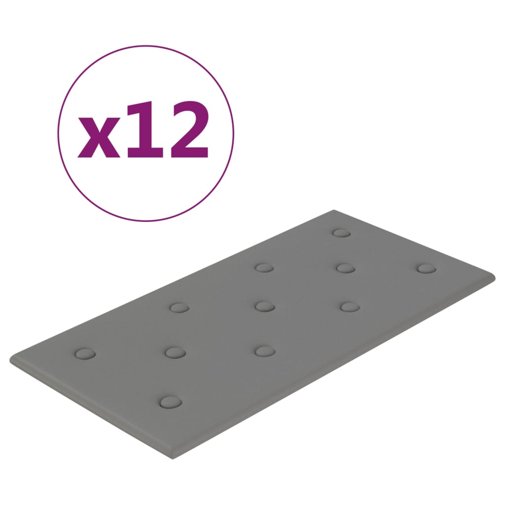 Wandpanelen 2,16 M² Kunstleer 60 x 30 cm Grijs