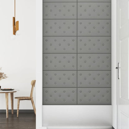 Wandpanelen 2,16 M² Kunstleer 60 x 30 cm Grijs