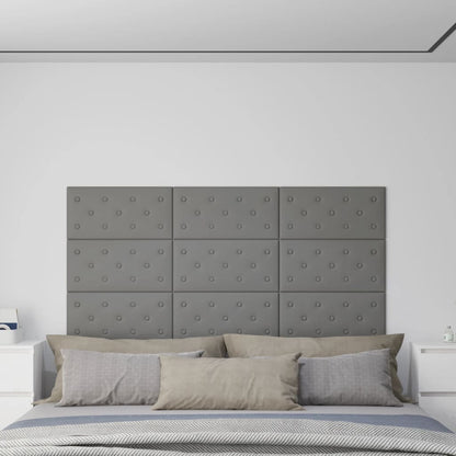 Wandpanelen 2,16 M² Kunstleer 60 x 30 cm Grijs