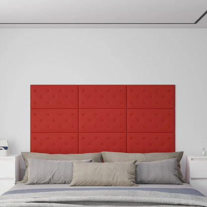 Wandpanelen 2,16 M² Kunstleer 60 x 30 cm Wijnrood