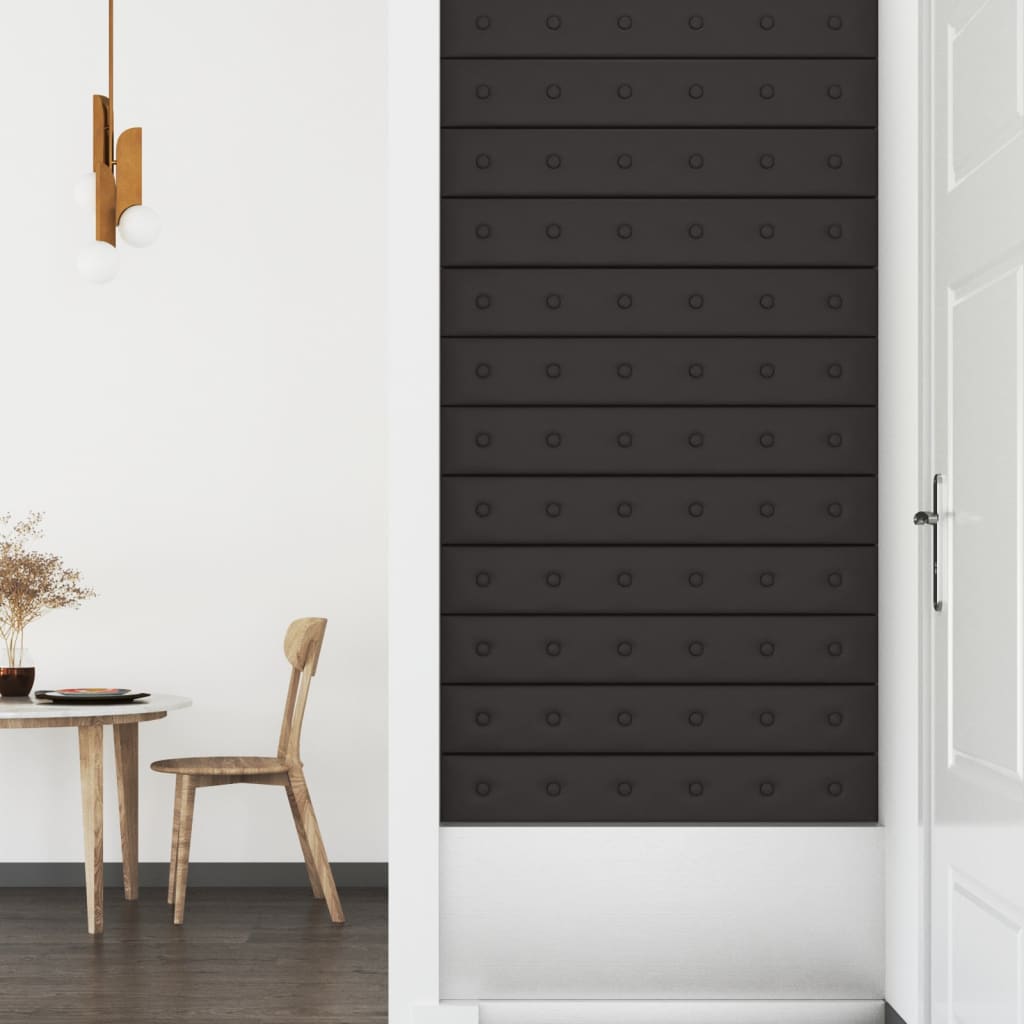 Wandpanelen 1,62 M² Kunstleer 90 x 15 cm Zwart