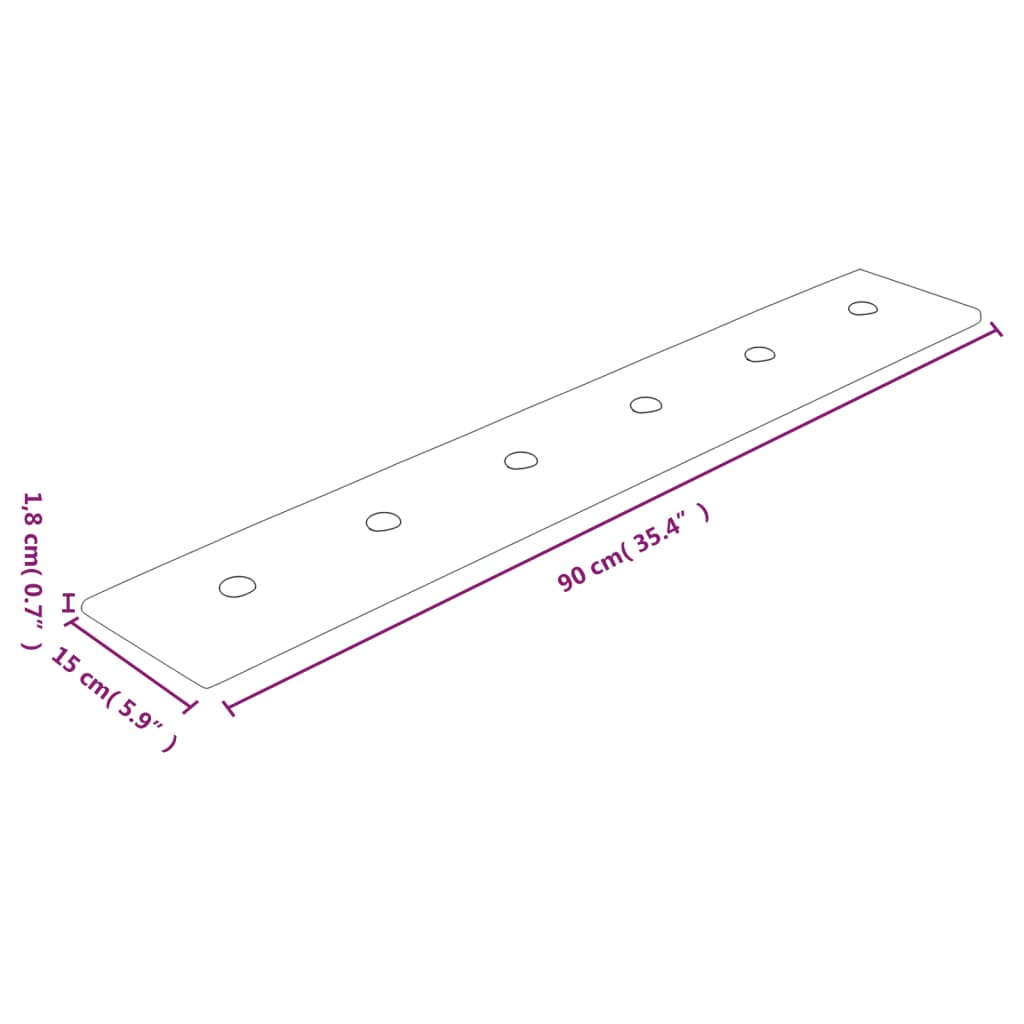 Wandpanelen 1,62 M² Kunstleer 90 x 15 cm Zwart