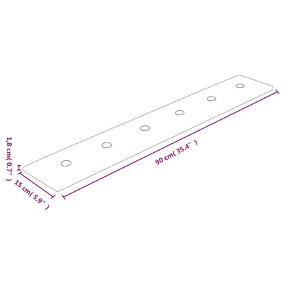 Wandpanelen 1,62 M² Kunstleer 90 x 15 cm Zwart