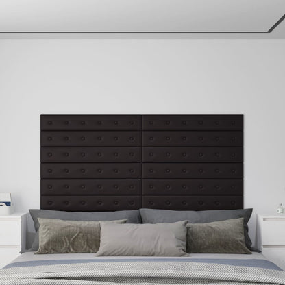 Wandpanelen 1,62 M² Kunstleer 90 x 15 cm Zwart