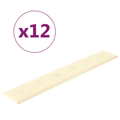 Wandpanelen 1,62 M² Kunstleer Kleurig 90 x 15 cm Crème